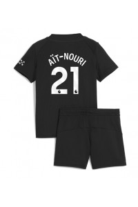 Manchester City Rayan Ait-Nouri #21 Jalkapallovaatteet Lasten Vieraspeliasu 2025-26 Lyhythihainen (+ Lyhyet housut)